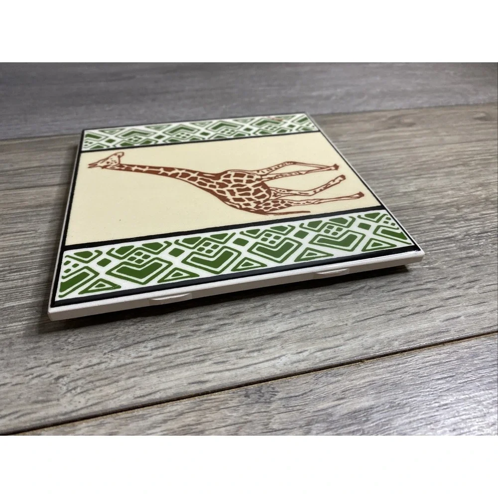 Vintage Besheer Art Tile Giraffe USA 6'x6'